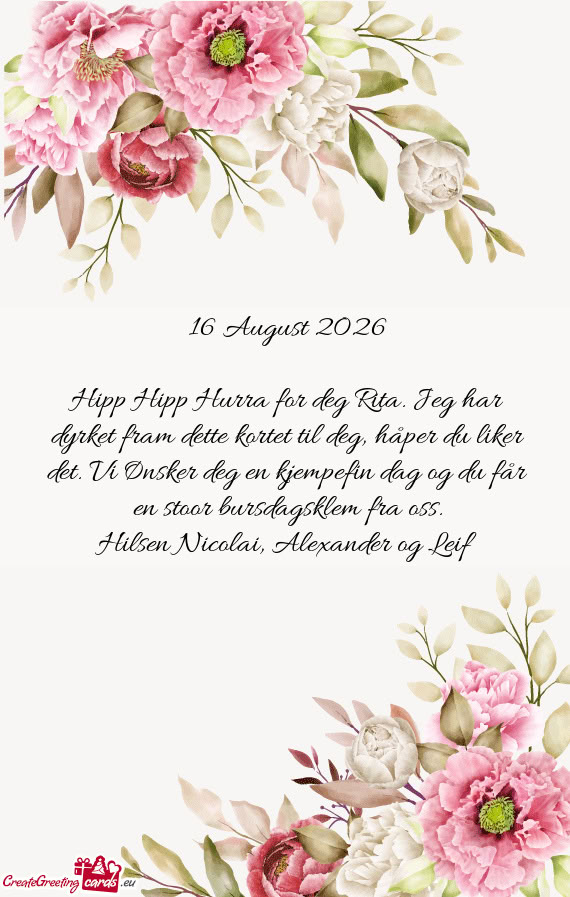 16 August 2026