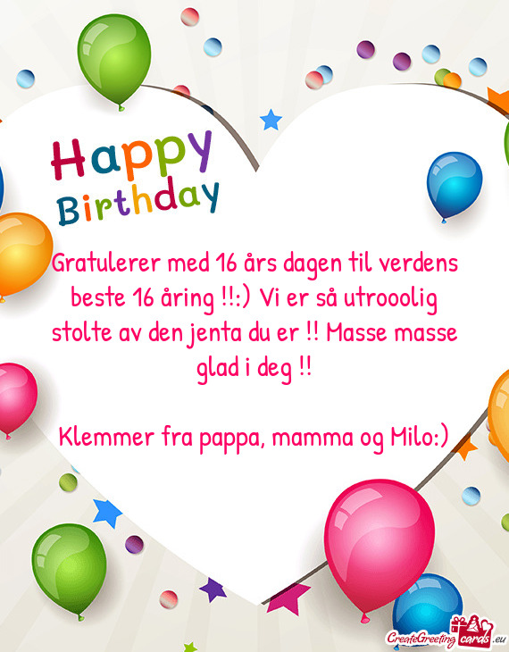 A du er !! Masse masse glad i deg