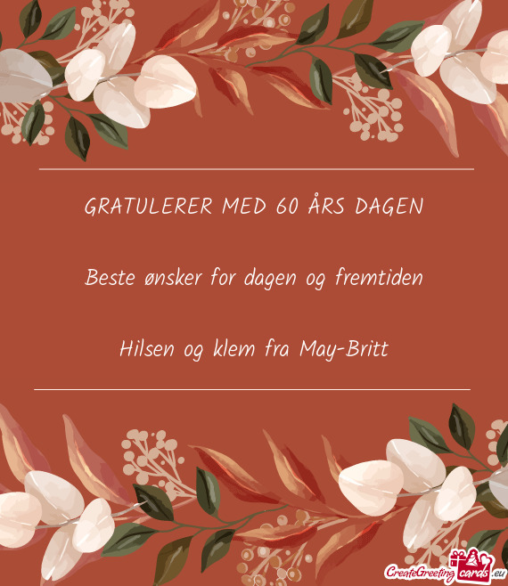 Beste ønsker for dagen og fremtiden