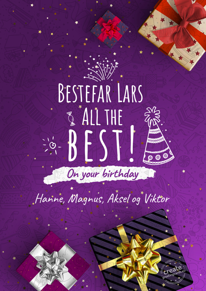 Bestefar Lars Hanne, Magnus, Aksel og Viktor