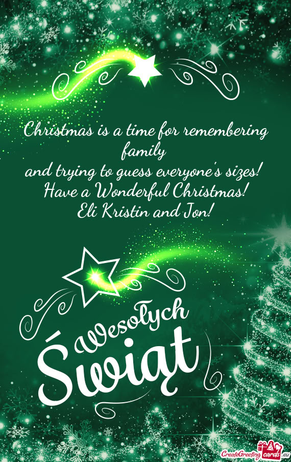 Christmas is a time for remembering family