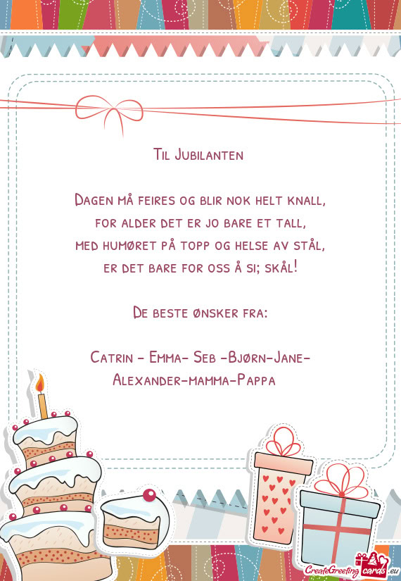 Dagen må feires og blir nok helt knall