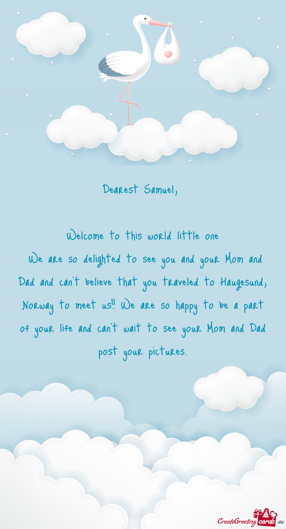 Dearest Samuel