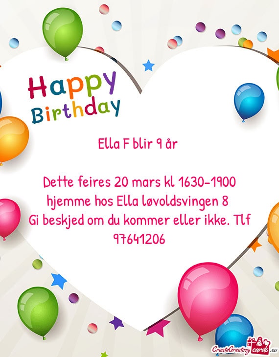 Ella F blir 9 år