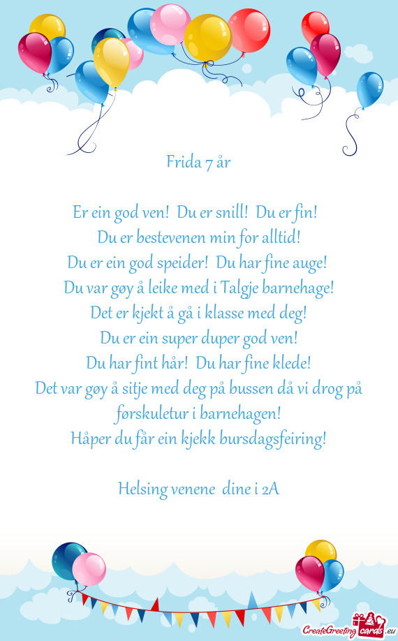 Frida 7 år