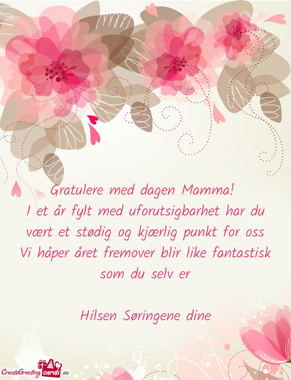 Gratulere med dagen Mamma