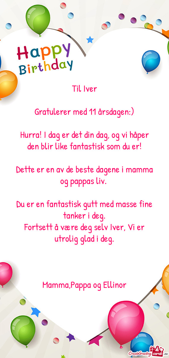 Gratulerer med 11 årsdagen:)