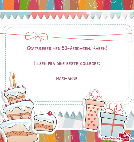 Gratulerer med 50-årsdagen, Karen