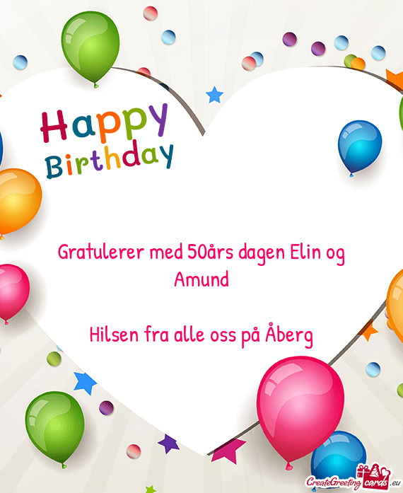 Gratulerer med 50års dagen Elin og Amund