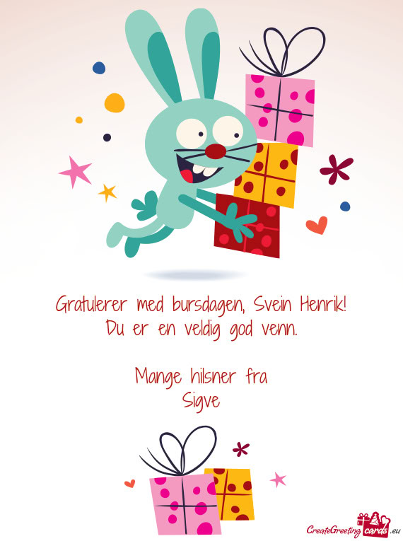 Gratulerer med bursdagen, Svein Henrik