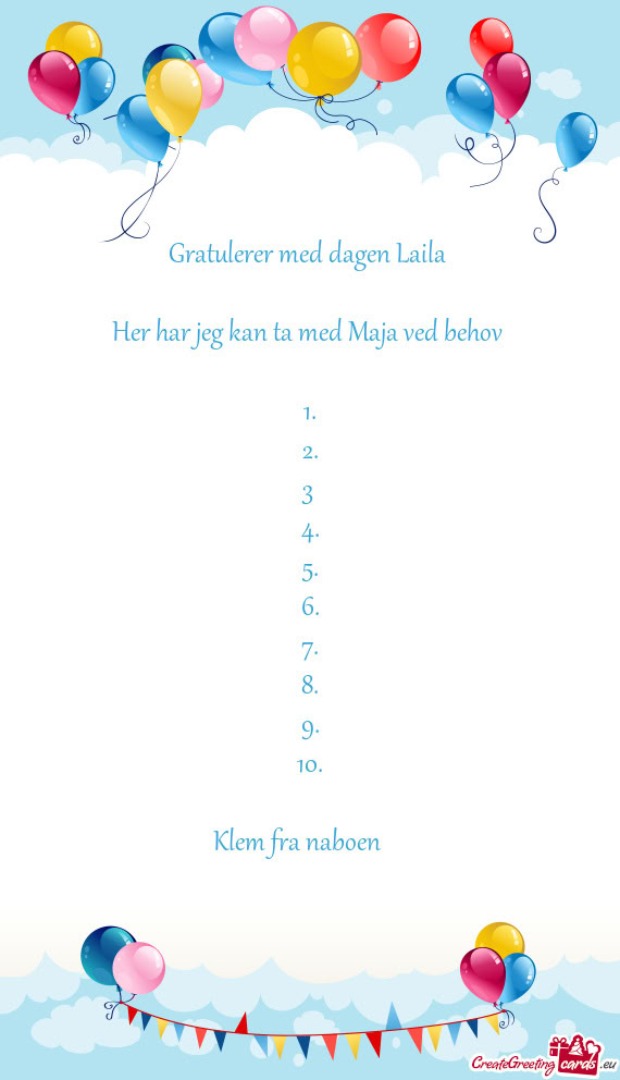 Gratulerer med dagen Laila