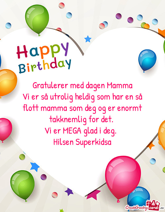 Gratulerer med dagen Mamma