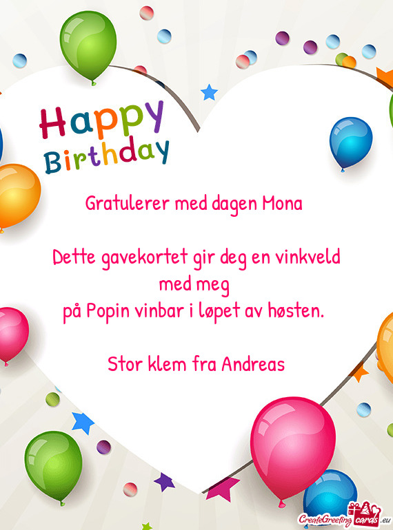 Gratulerer med dagen Mona🥳