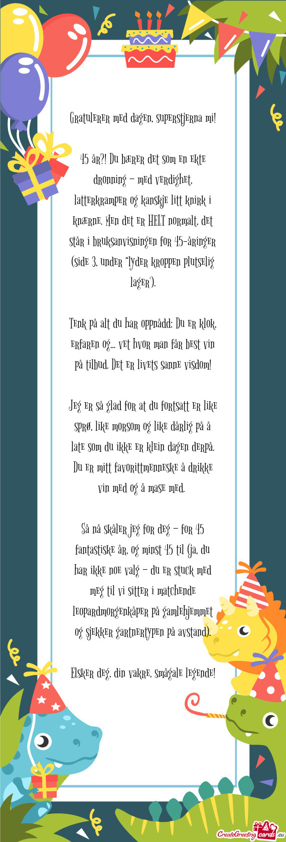 Gratulerer med dagen, superstjerna mi