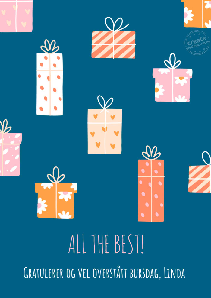 Gratulerer og vel overstått bursdag, Linda
