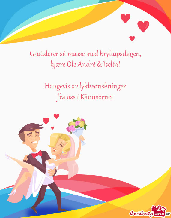 Gratulerer så masse med bryllupsdagen