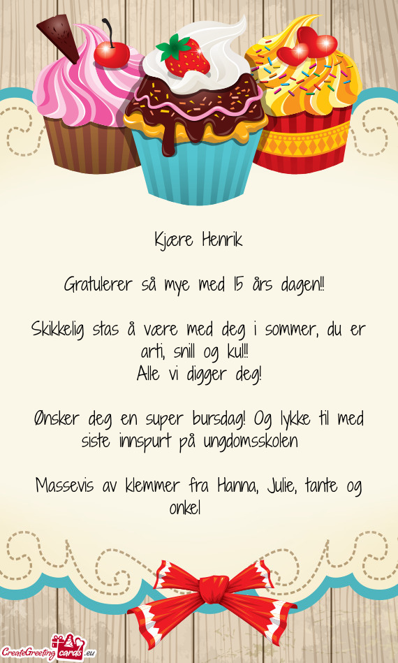 Gratulerer så mye med 15 års dagen