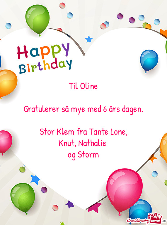 Gratulerer så mye med 6 års dagen