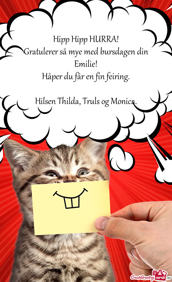 Gratulerer så mye med bursdagen din Emilie