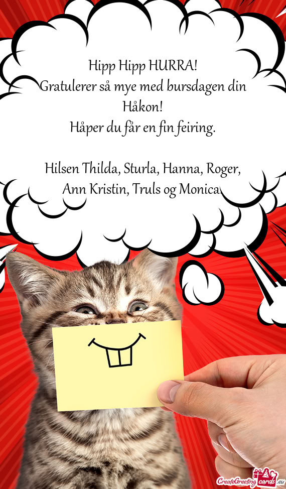 Gratulerer så mye med bursdagen din Håkon