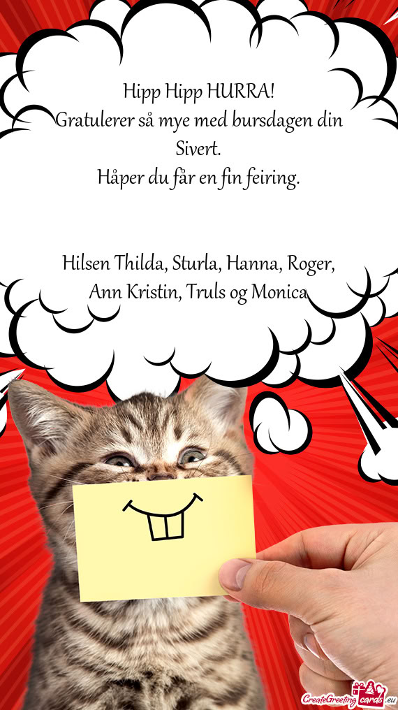 Gratulerer så mye med bursdagen din Sivert