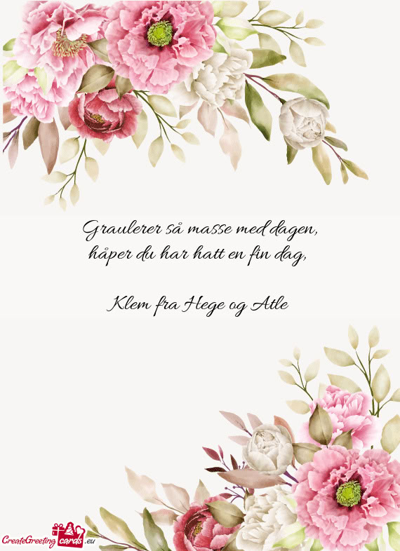 Graulerer så masse med dagen