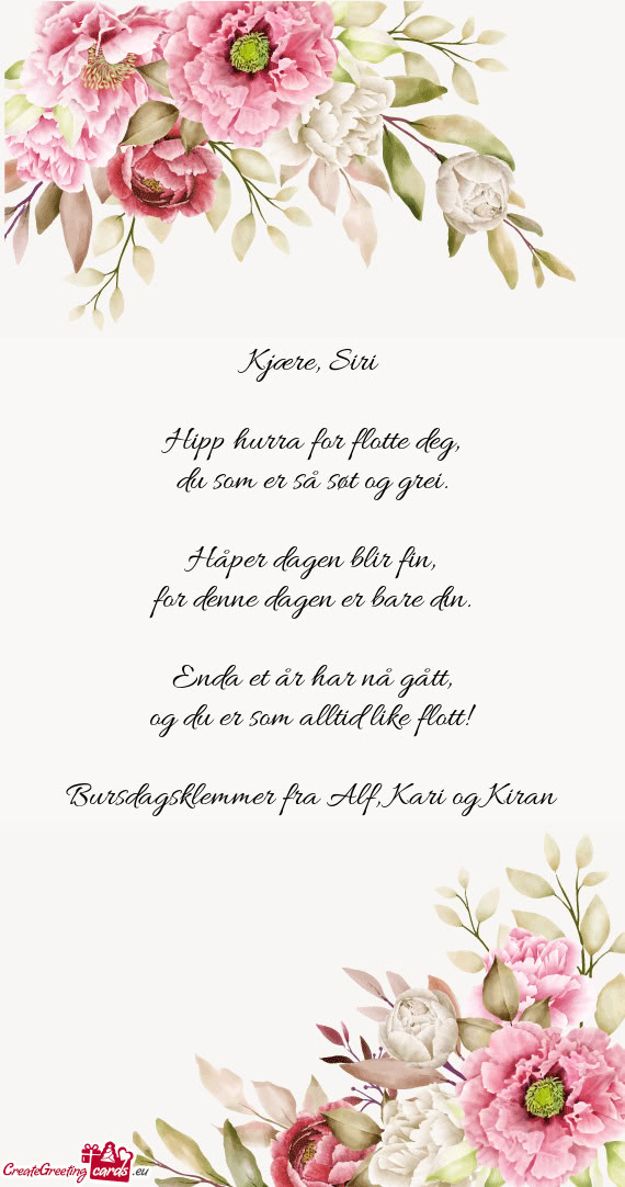 Håper dagen blir fin