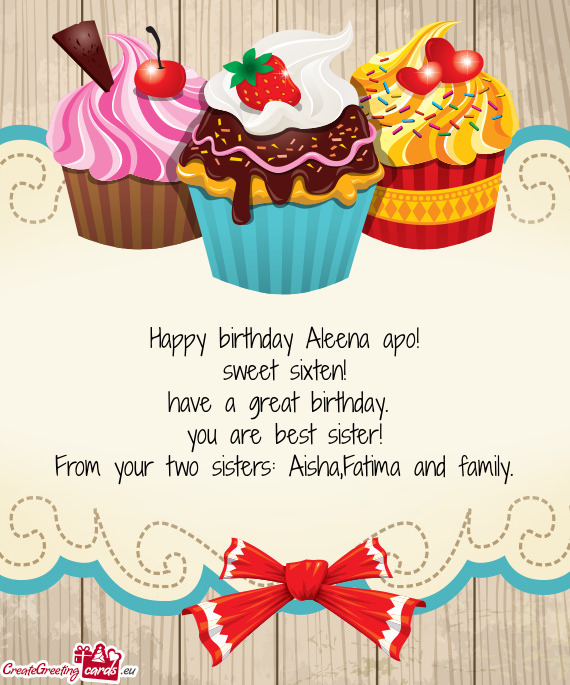 Happy birthday Aleena apo