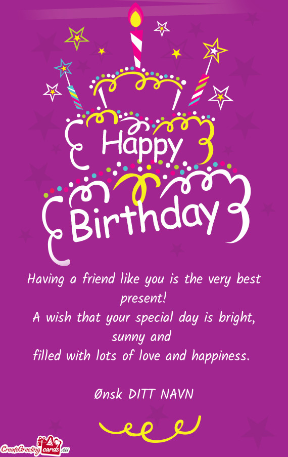 Having a friend like you is the very best present