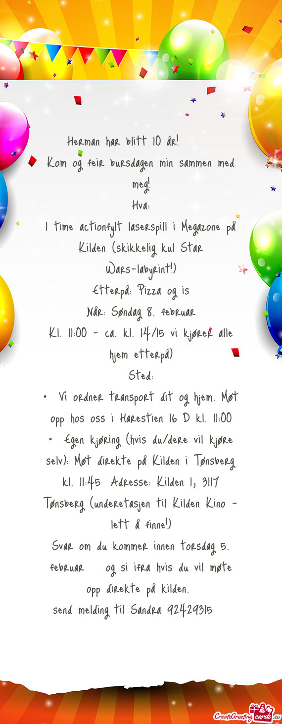 Herman har blitt 10 år! 🎉🔫🍕