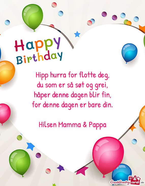 Hilsen Mamma & Pappa