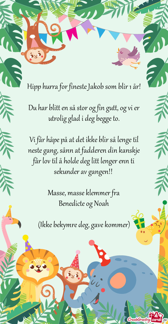 Hipp hurra for fineste Jakob som blir 1 år
