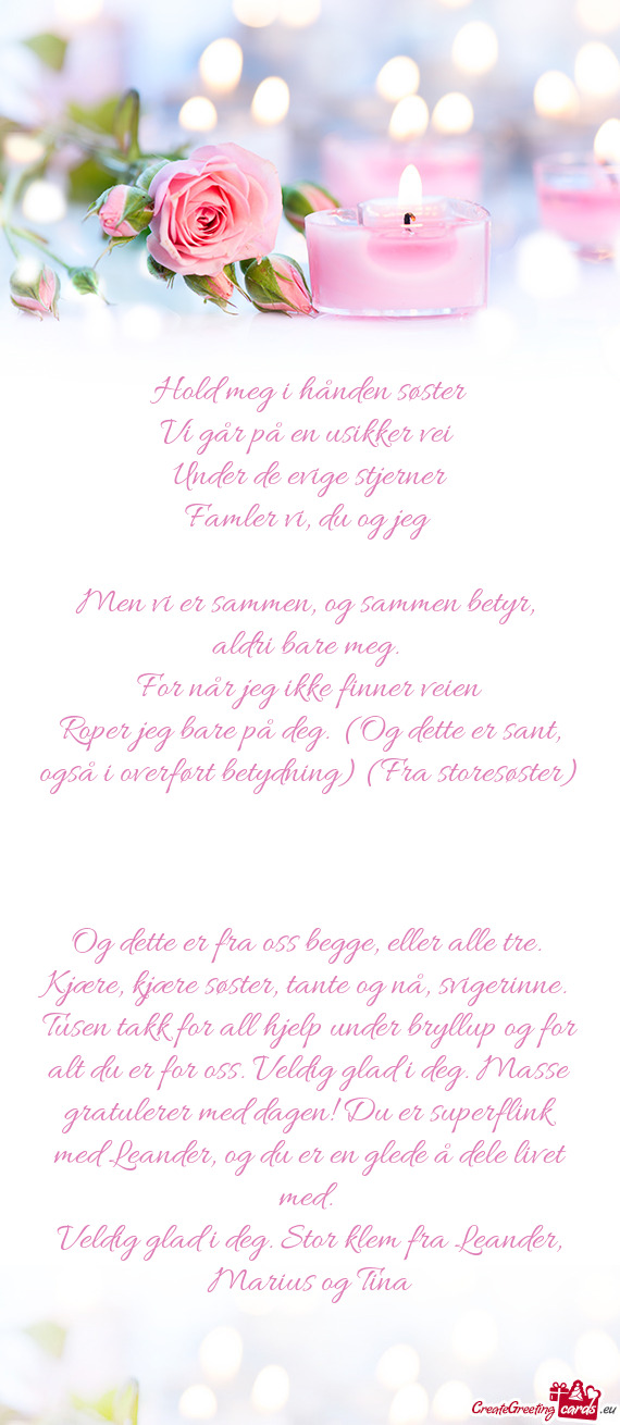 Hold meg i hånden søster