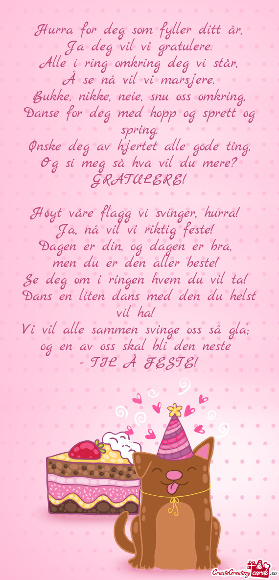 Hurra for deg som fyller ditt år