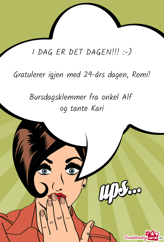 I DAG ER DET DAGEN!!! :-)