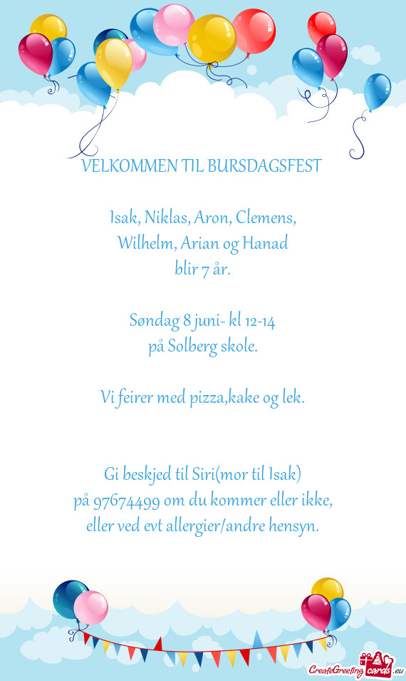 Isak, Niklas, Aron, Clemens