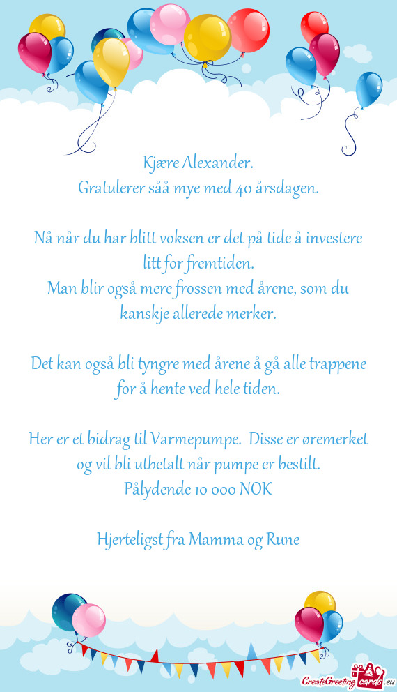 Kjære Alexander