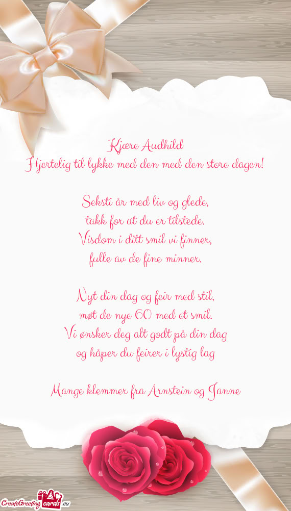 Kjære Audhild