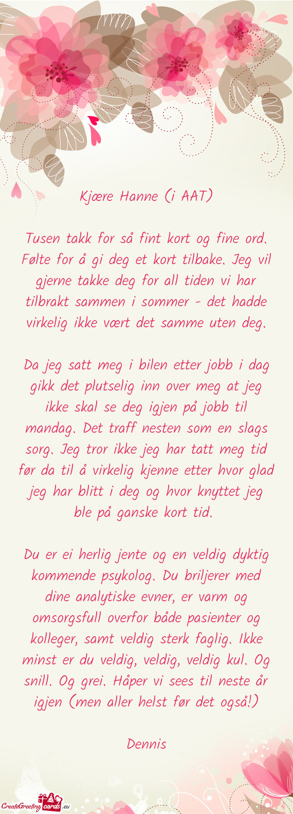 Kjære Hanne (i AAT)