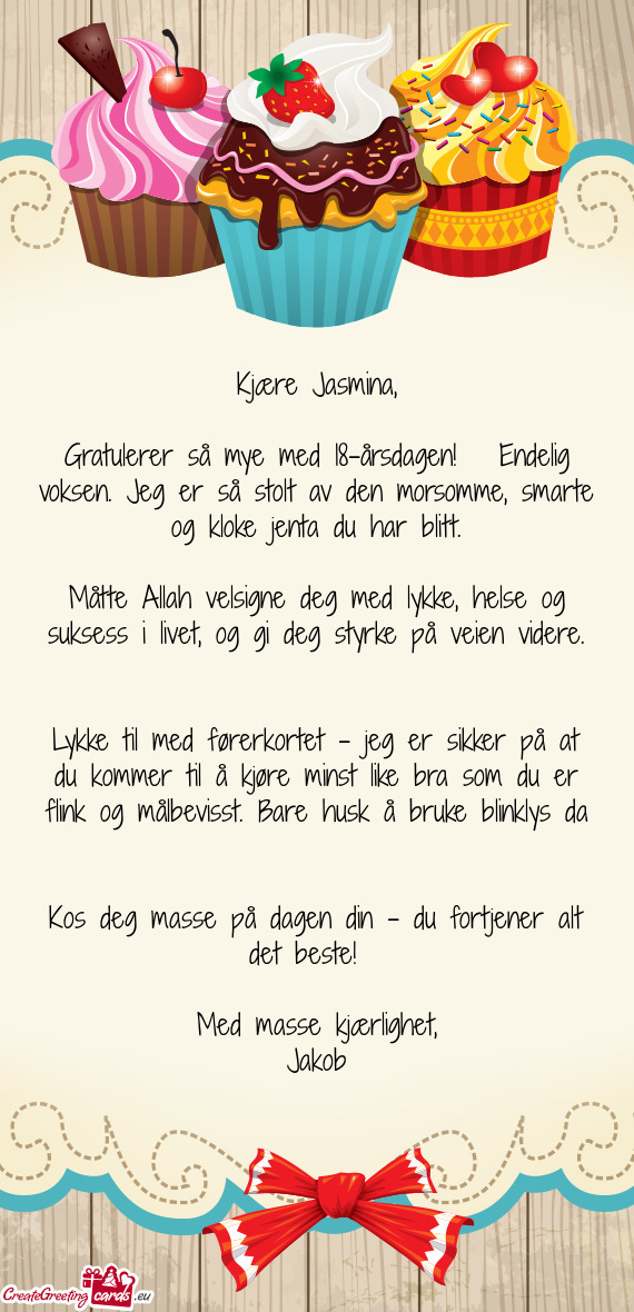 Kjære Jasmina