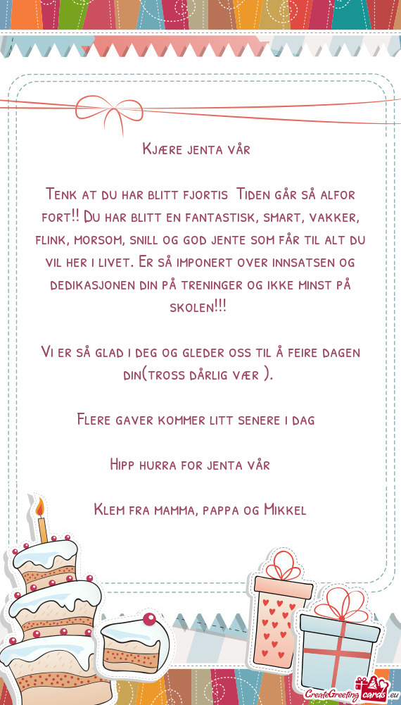 Kjære jenta vår❤️