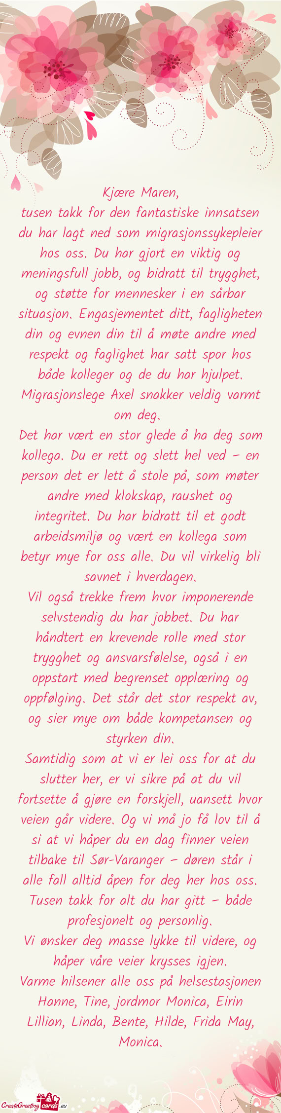 Kjære Maren