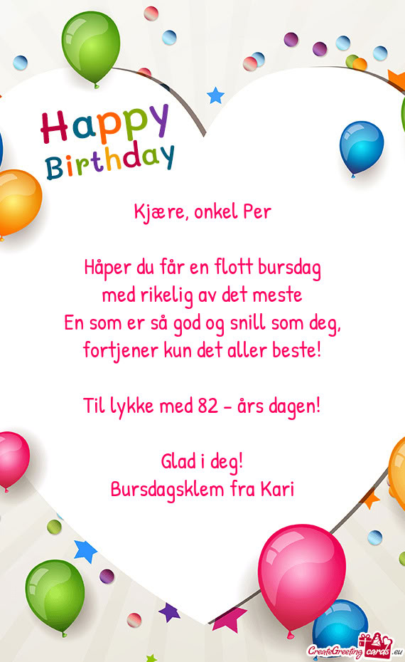 Kjære, onkel Per
