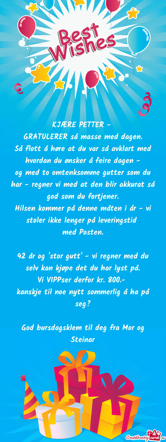 KJÆRE PETTER