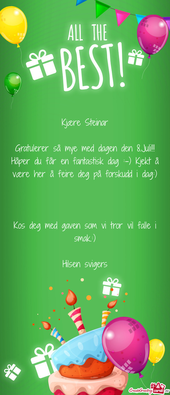 Kjære Steinar