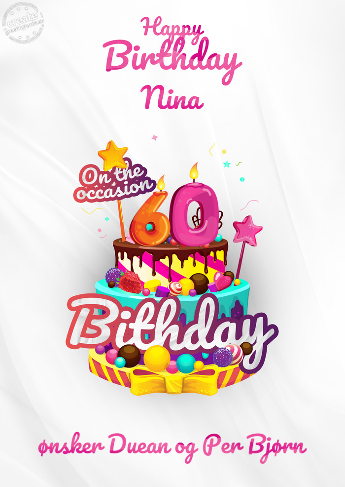 Nina ønsker Duean og Per Bjørn 60