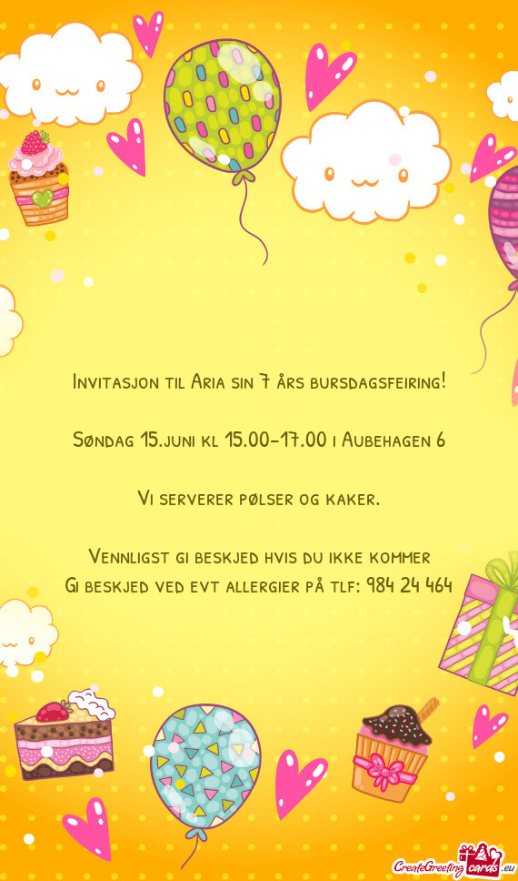 Søndag 15.juni kl 15.00-17.00 i Aubehagen 6