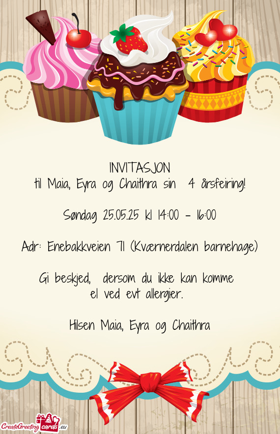 Søndag 25.05.25 kl 14:00 - 16:00