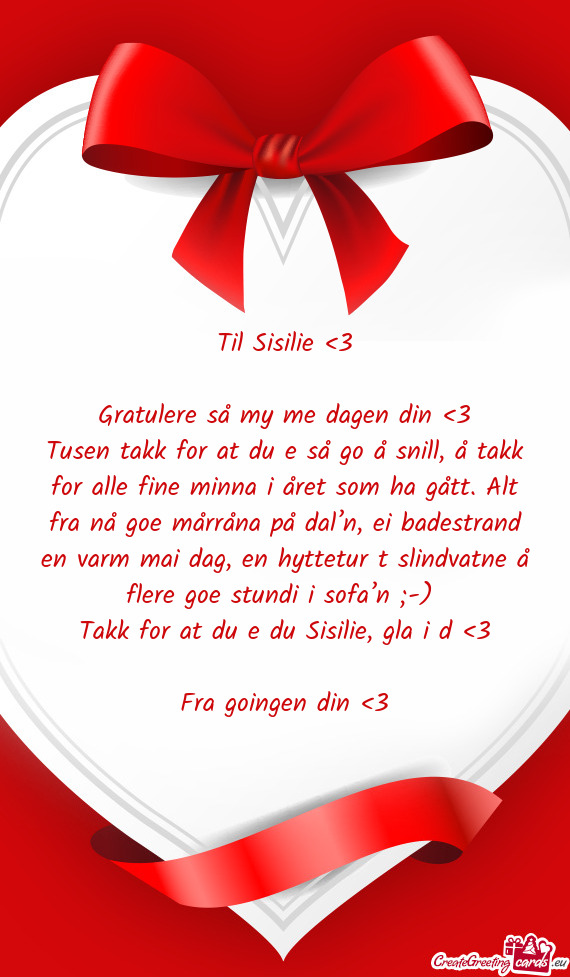 Til Sisilie <3