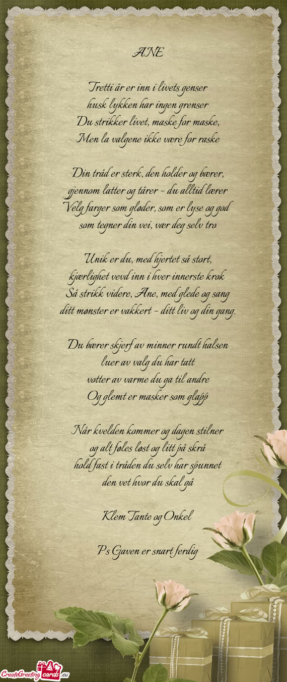 Tretti år er inn i livets genser